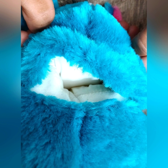 24K Polar Puff Playtalkin Derk Dragon Plush Hand Puppet Teal Pink - Picture 7 of 8